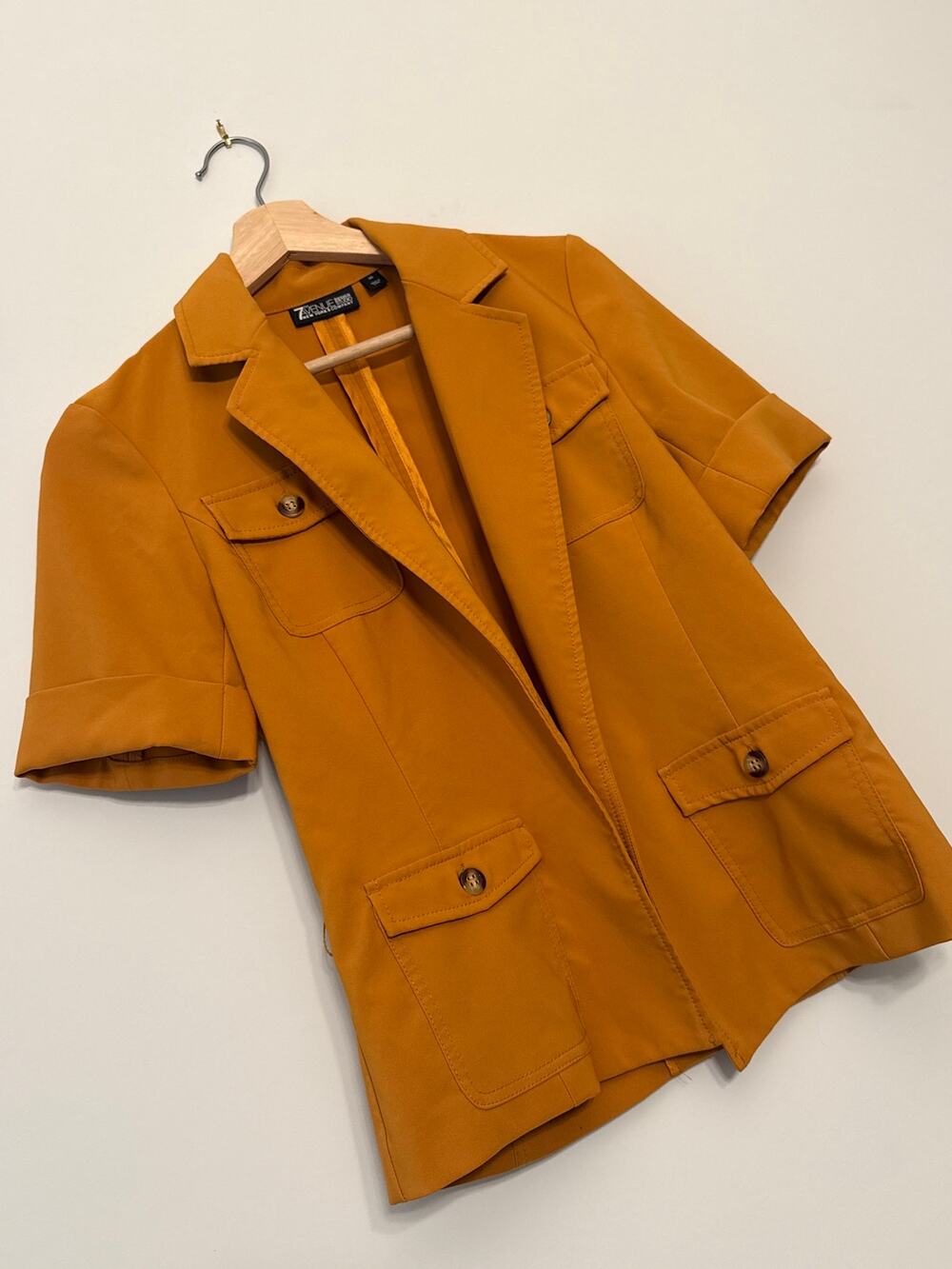 Mustard Short Sleeve Utility Blazer – 7th Avenue XS